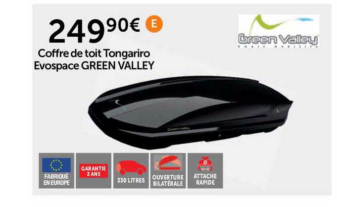 coffre de toit tongariro evospace green valley