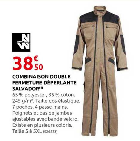 Combinaison Double Fermeture Déperlante Salvador