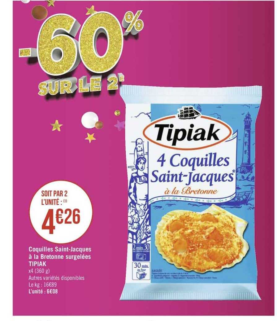 coquilles saint-jacques à la bretonne surgelées tipiak
