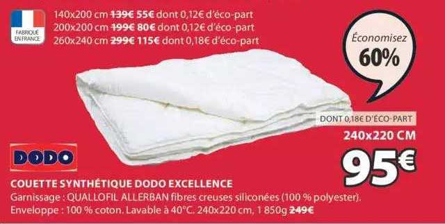 Couettes Synthétique Dodo Excellence
