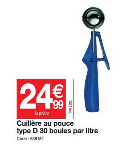 cuillère au pouce type d 30 boules par litre