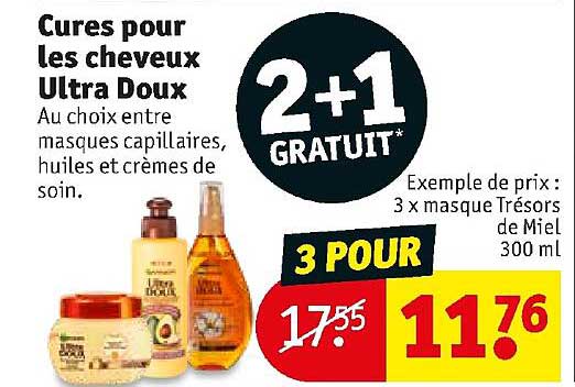 cures pour les cheveux ultra doux garnier