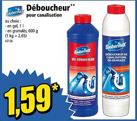 déboucheur pour canalisation saubermax
