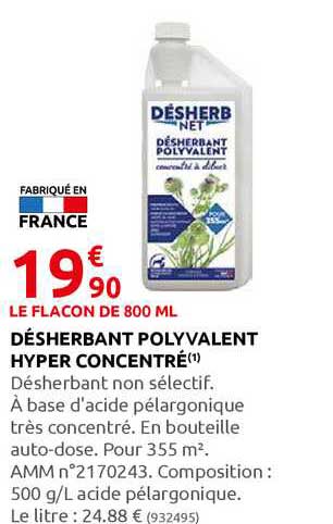 désherbant polyvalent hyper concentré désherb net