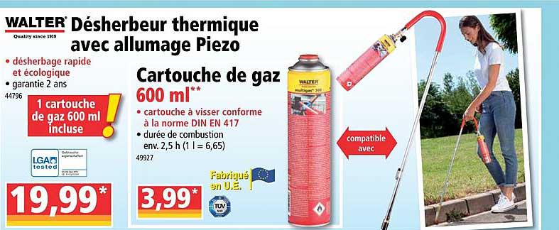 désherbeur thermique avec allumage piezo walter
