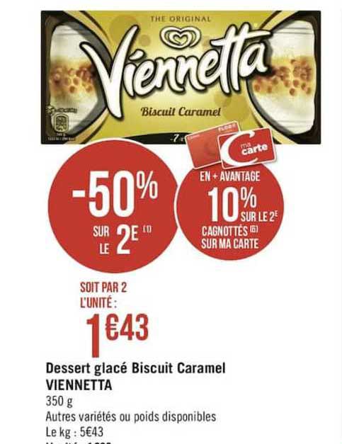 Dessert Glacé Biscuit Caramel Viennetta