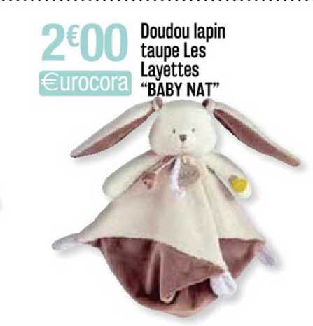 doudou lapin taupe les layettes "baby nat"