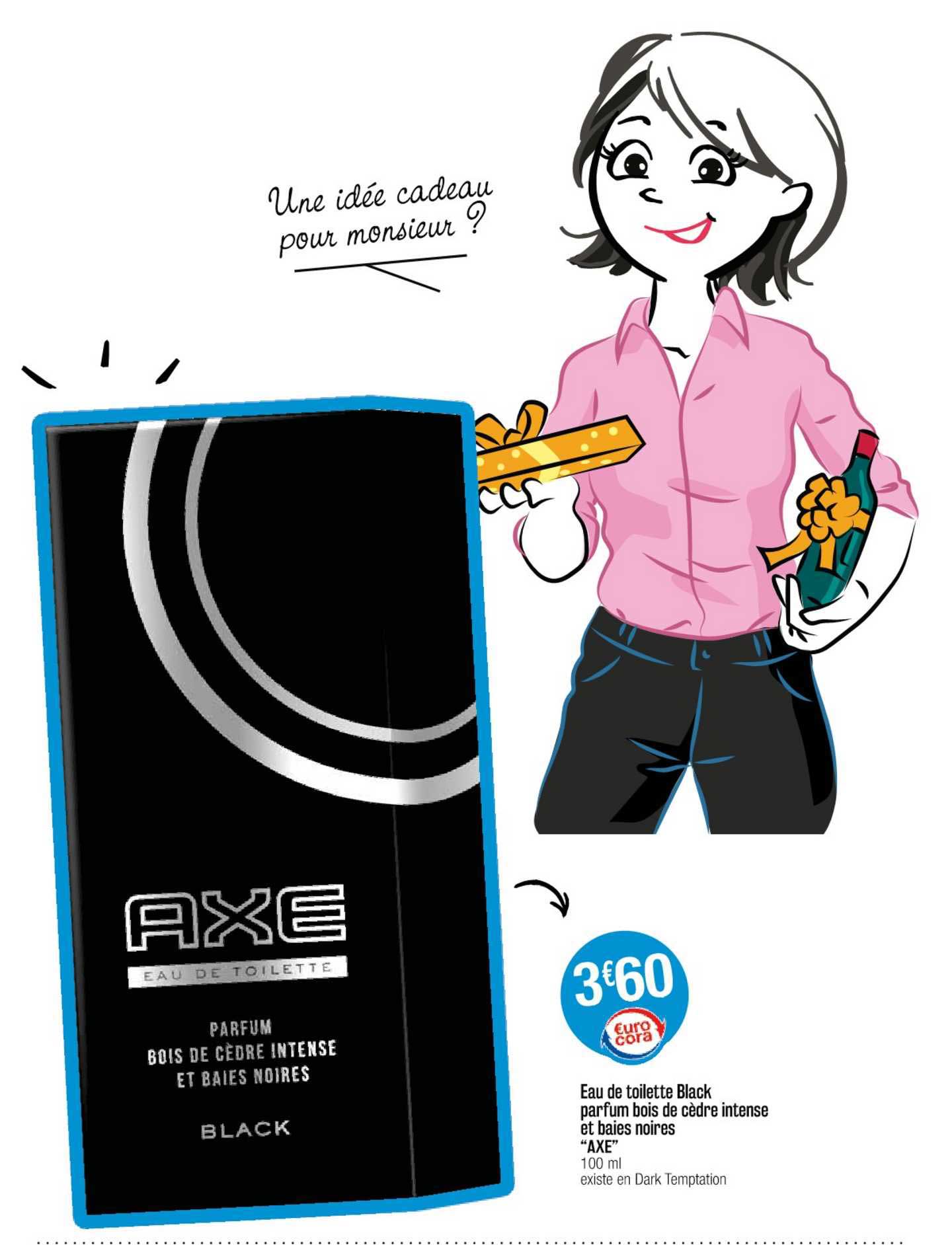 Eau De Toilette Black Parfum Bois De Cèdre Intense Et Baies Noires "axe"