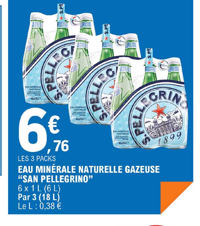 eau minérale naturelle gazeuse "san pellegrino"