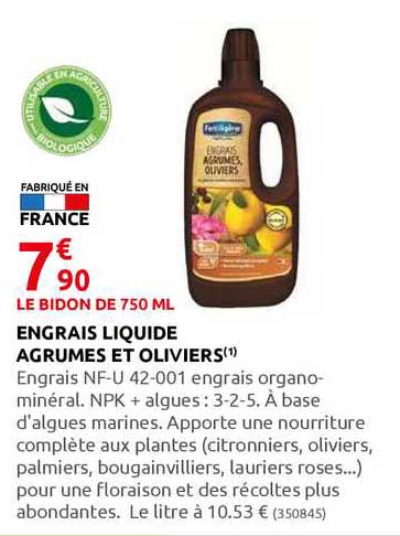 engrais liquide agrumes et oliviers fertiligène