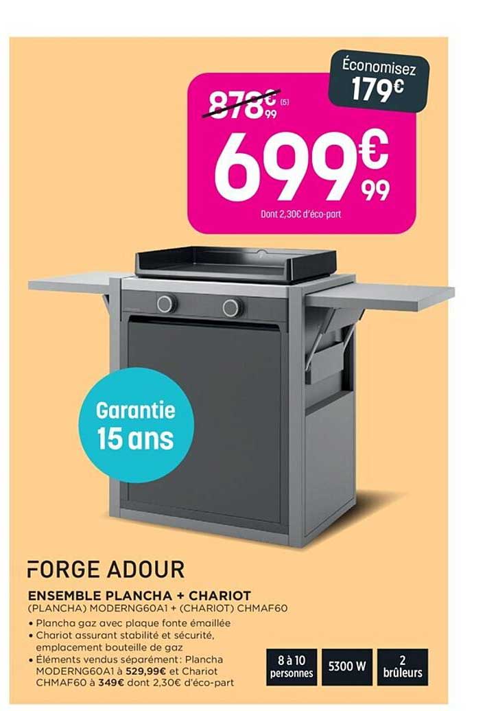 ensemble plancha + chariot forge odour