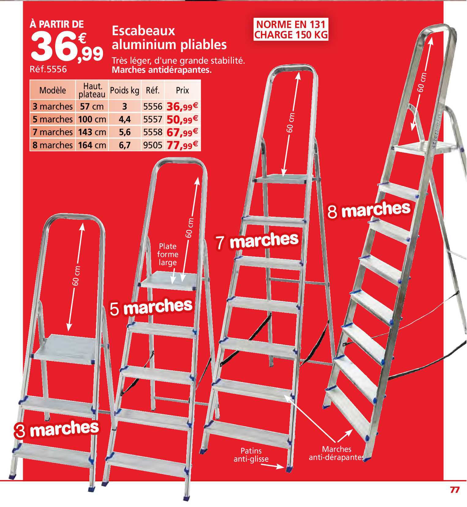 escabeaux aluminium pliables