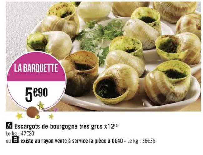 escargots de bourgogne très gros x12