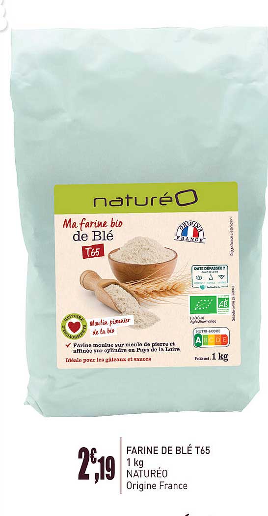 farine de blé t65 1kg naturéo