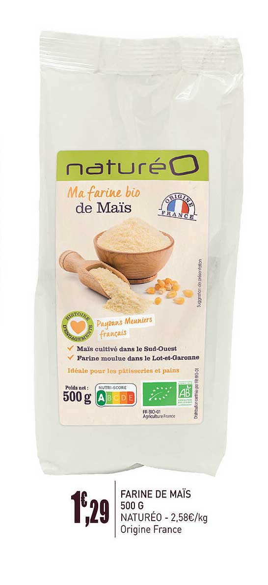 Farine De Maïs 500 G Naturéo