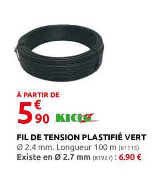 fil de tension plastifié vert kido