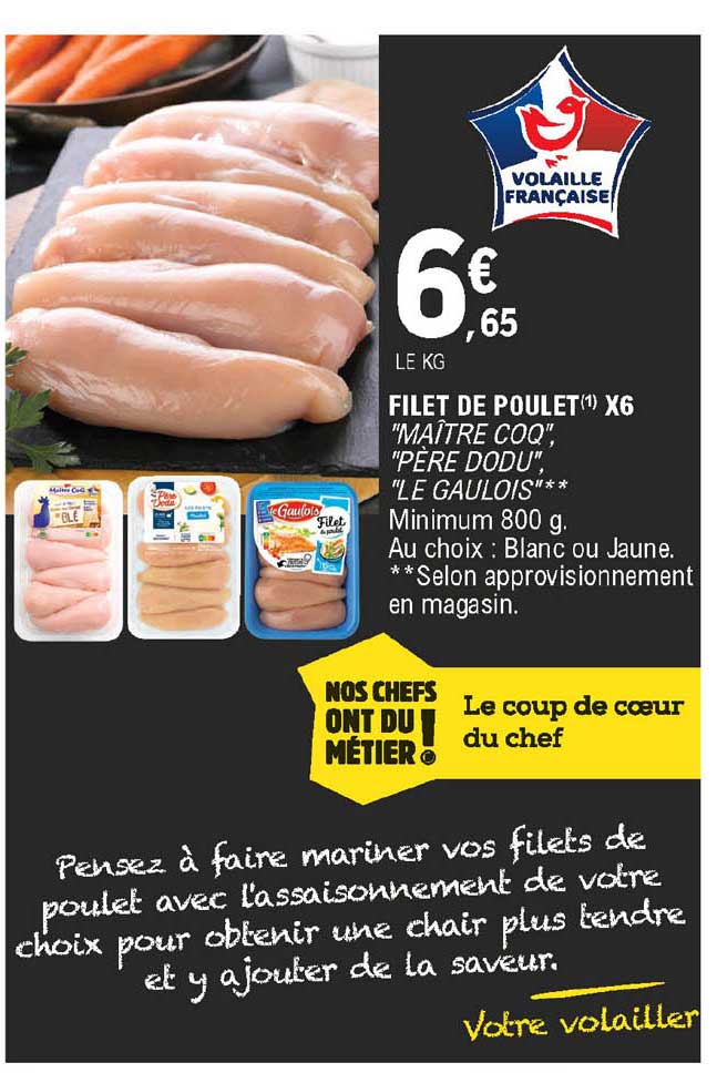 filet de poulet x6 "maître coq" "père dodu" "le gaulois"