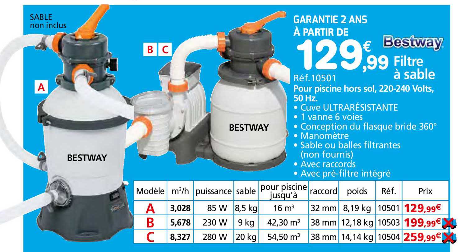 filtre à sable pour piscine hors sol, 220-240 volts, 50 hz bestway