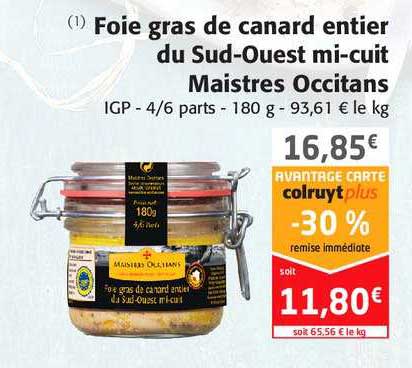foie gras de canard entier du sud-ouest mi-cuit maistres occitans