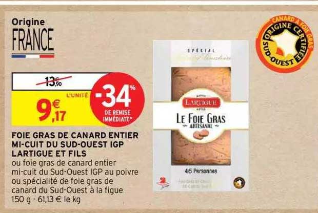 foie gras de canard entier mi-cuit du sud-ouest igp lartigue et fils