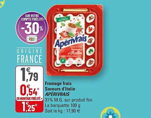 Fromage Frais Saveurs D'italie Apérivrais