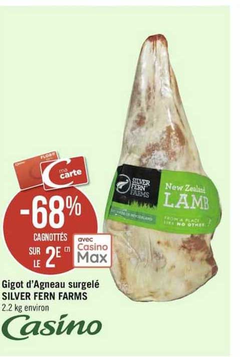 gigot d'agneau surgelé silver fern farms