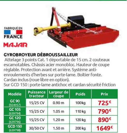 gyrobroyeur débroussailleur majar