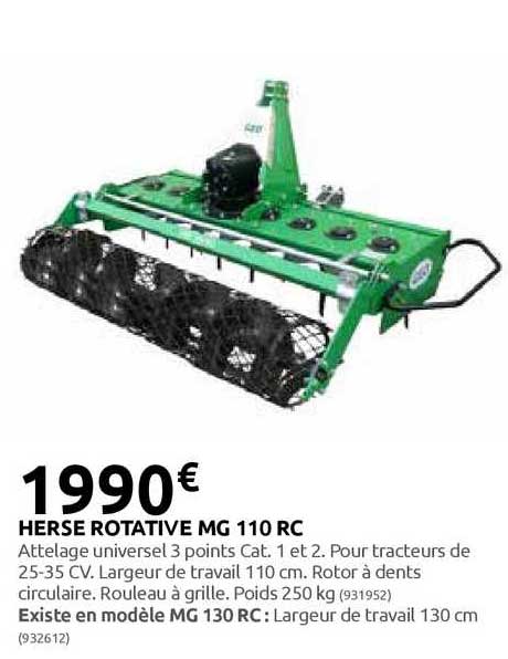 herse rotative mg 110 rc