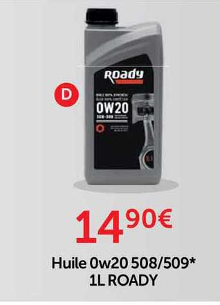 huile 0w20 508-509 1l roady