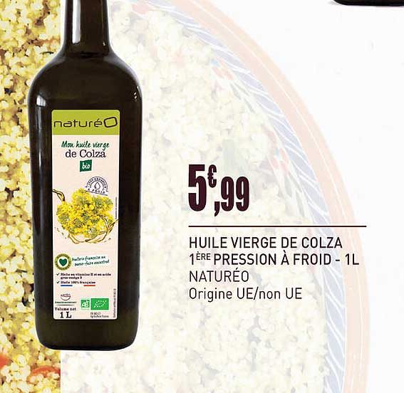 huile vierge de colza 1ère pression à froid - 1l naturéo