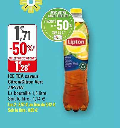 ice tea saveur citron-citron vert lipton