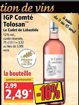 igp comté tolosan le cadet de labastide