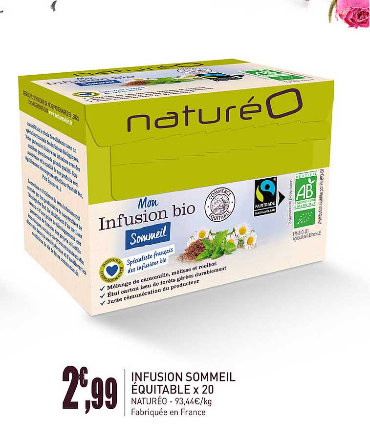 infusion sommeil équitable x20 naturéo