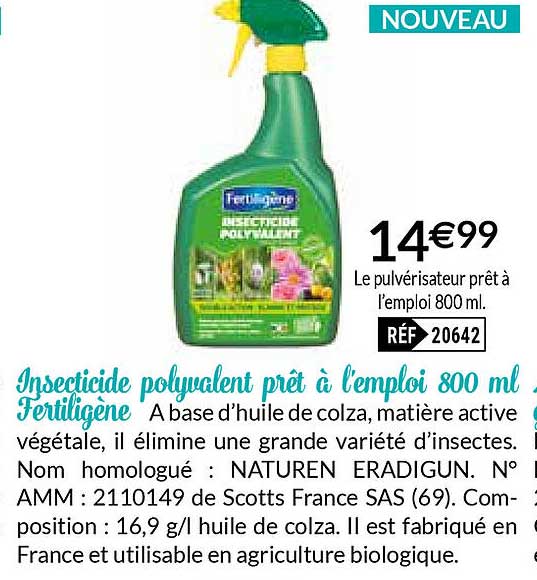 insecticide polyvalent prêt à l'emploi 800 ml fertiligène