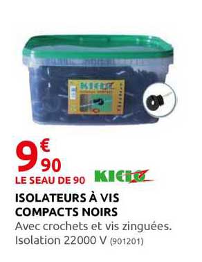 isolateurs à vis compacts noirs kido