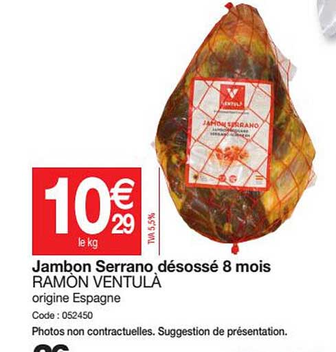 jambon serrano désossé 8 mois ramon ventulà