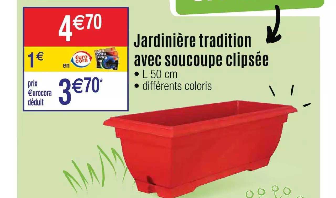 jardinière tradition avec soucoupe clipsée
