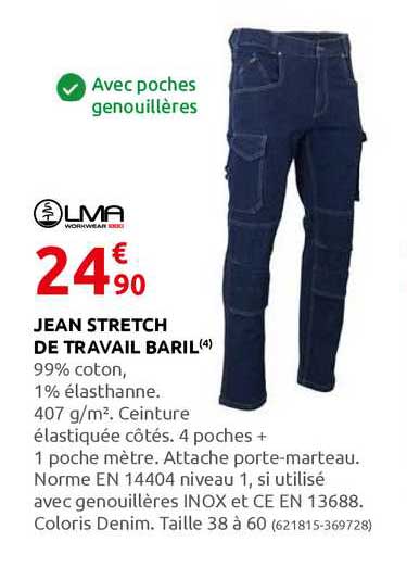 jean stretch de travail baril lma