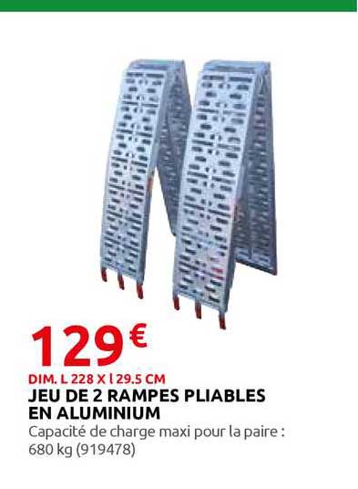 jeu de 2 rampes pliables en aluminium