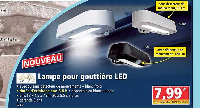 lampe pour gouttière led i-glow