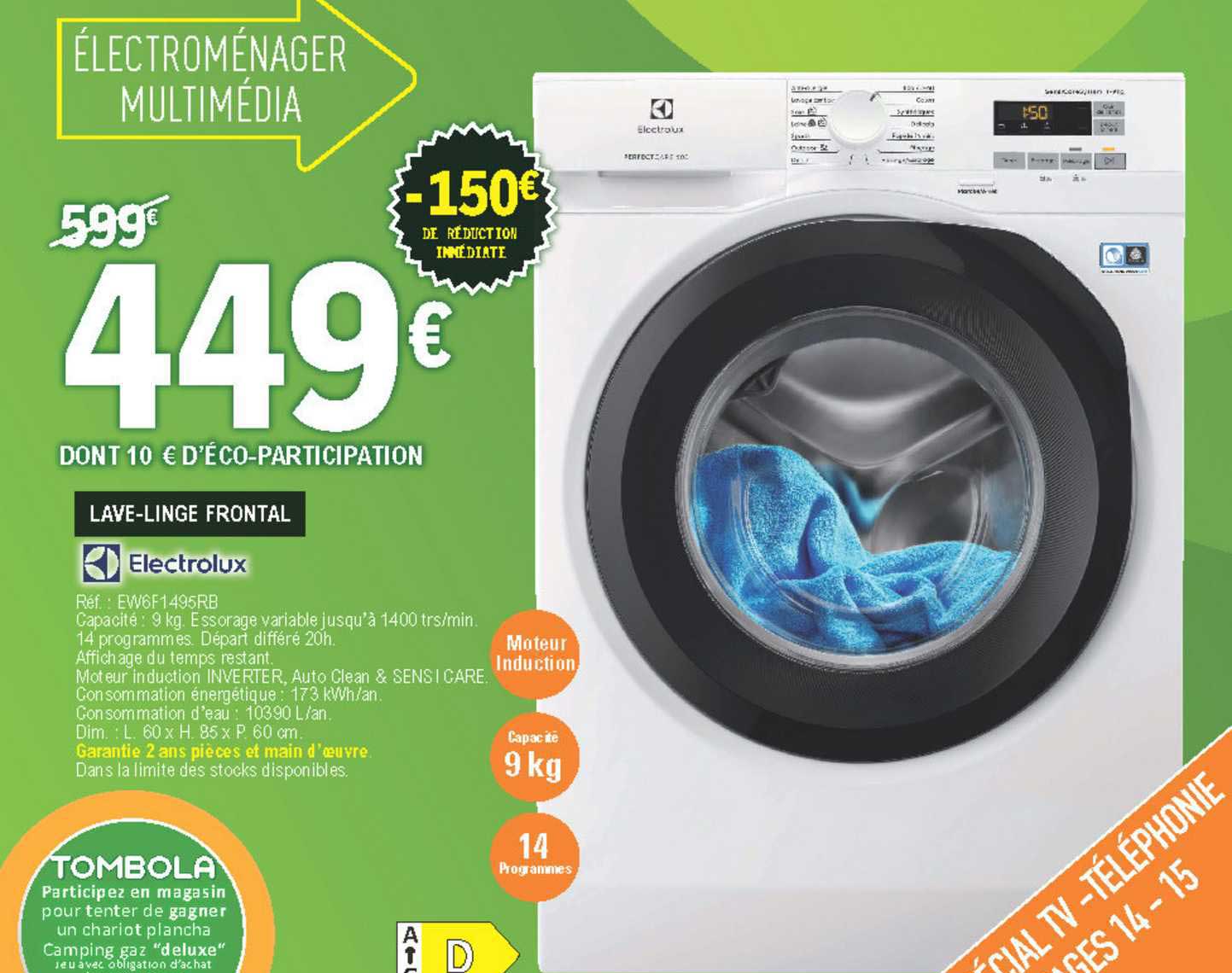 lave-linge frontal electrolux