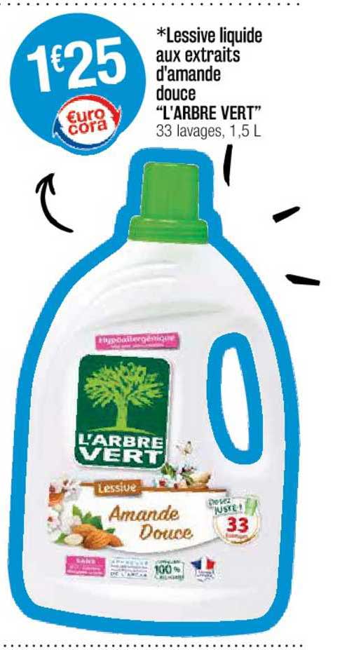 lessive liquide aux extraits d'amande douce "l'arbre vert"