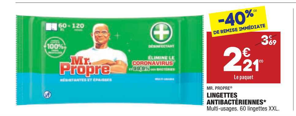 lingettes antibactériennes mr. propre