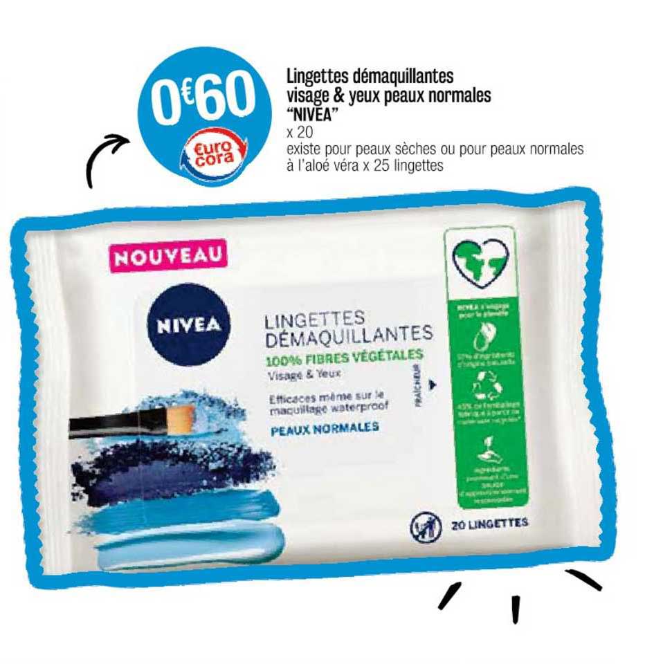 lingettes démaquillantes visage & yeux peaux normales "nivea"