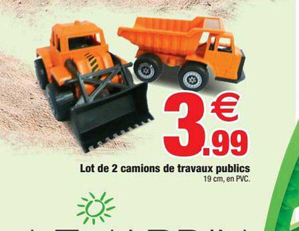lot de 2 camions de travaux publics