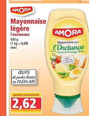mayonnaise légère l'onctueuse amora