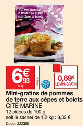 mini-gratins de pommes de terre aux cèpes et bolets cité marine