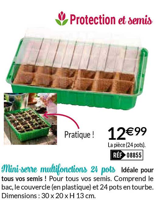 mini-serre multifonctions 24 pots