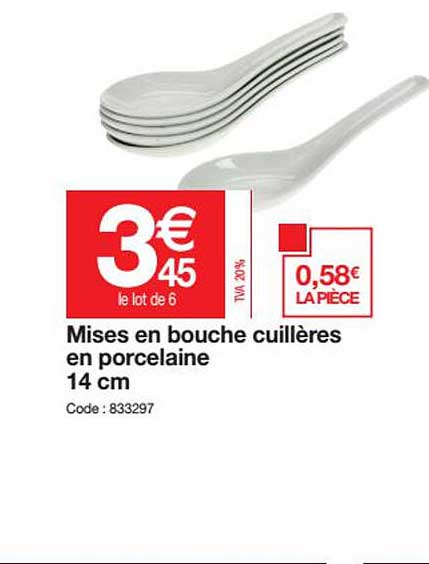 mises en bouche cuillères en porcelaine 14 cm