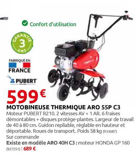 motobineuse thermique aro 55p c3 pubert
